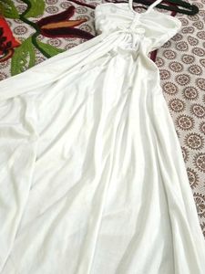 Elegant White Halter Neck Maxi Dress