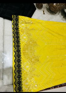 elegant yellow suit patch work