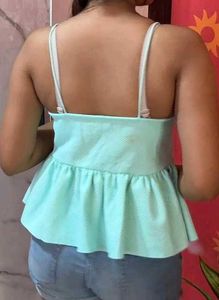 Mint Green Peplum Tank Top