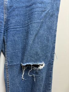Ripped Wide Leg Denim Jeans