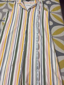 Striped Button-Up Midi Dress