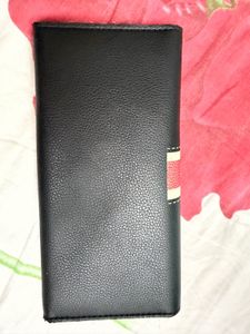 Chic Black Wallet with Gold Buckle Accent