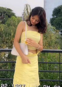 Butter Yellow Coord Set Top & Skirt