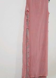 Peach Sleeveless Kurta