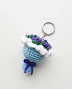 Handmade Crochet Flower Bouquet Keychain