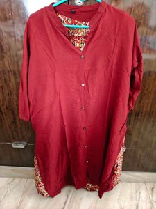 Maroon Kurta Set with Floral Print