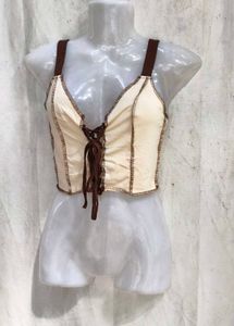 16279. Cream Corset Style Crop Top