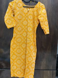Stylish Yellow Bandhani Print Kurta