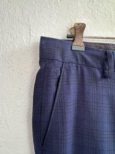 Men's Blue Checkered Dress Pants