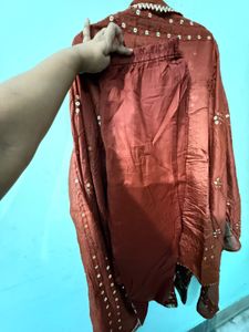 Embroidered Brown Dupatta