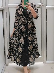 Floral Print Maxi Dress with Jacket