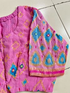 Vibrant Pink Geometric Print Blouse