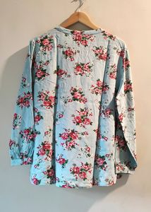 Blue Floral Top Size XL-XXL