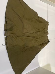 Olive Green Button Skirt