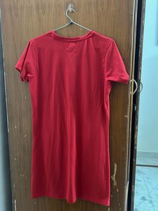 Red Graphic T-Shirt dress