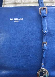 Authentic Da Milano Blue Genuine Leather Tote