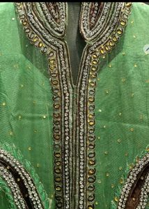 Embellished Green Kurta.