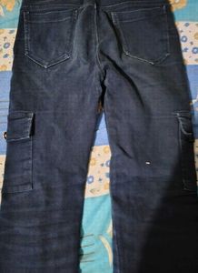Stylish Dark Wash Cargo Jeans 19
