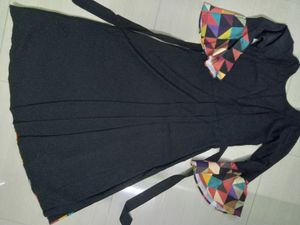 PAVITRA Kurti Size - S Solid Black Frock Kurti