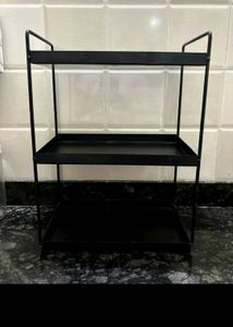 IKEA Black 3-Tier Metal Shelf Unit