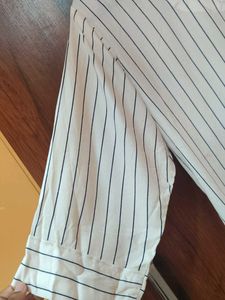 White Kurta with Pinstripe Pattern