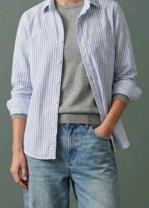 Trendy Blue Striped Shirt For Men/Women