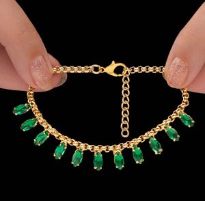 Elegant Emerald Dangle Bracelet