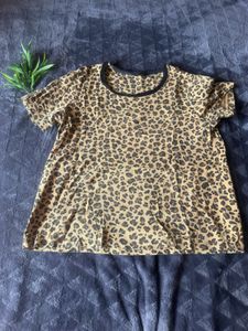 M&amp;S Leopard Print Short Sleeve Tee
