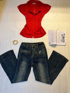 Midnight muse Y2k jeans •｡ꪆ🥢ৎ ˚⋅