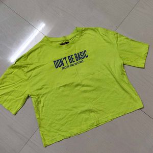 Graphic Print Neon Cropped T-Shirt