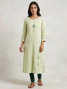 Elegant Pastel Green Embroidered Kurta