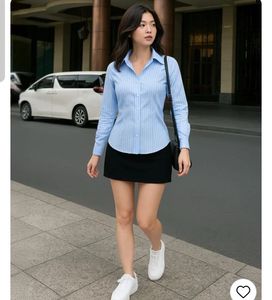 Light Blue Striped Button-Up Shirt