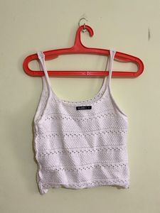 Cream Crochet Crop Top