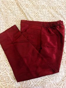 Banarsi Silk Black Print Kurta with Maroon