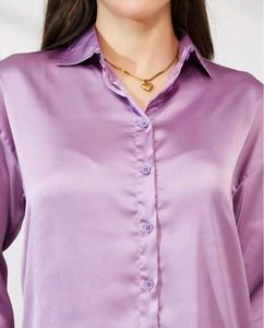 Shein Satin Button-Up Shirt