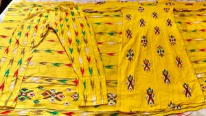 Printed Yellow Suit Along With Dupatta