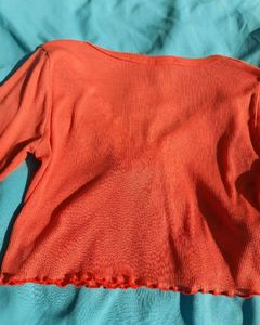 Orange  Cardigan