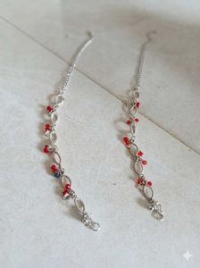 Elegant Anklets with Red Beads