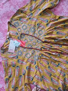 Beautiful Yellow Print Kurta