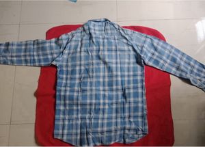Men's Blue Plaid Long Sleeve Shirt