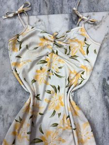 floral mini A line bodycon dress