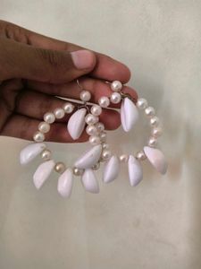 Boho Shell & Pearl Hoop Earrings