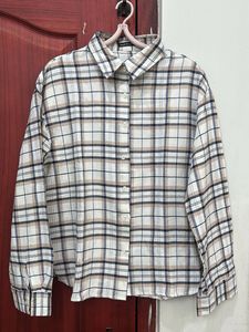 Styli White Checkered Shirt