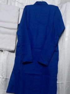 🤩💙Blue Kurta with White Pajama Set