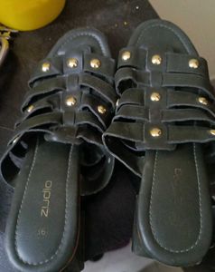 Stylish Olive Green Flat Sandals