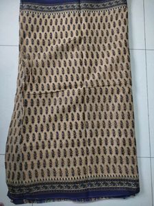 Tan Navy Blue Combo Printed DesignSaree #flashsale