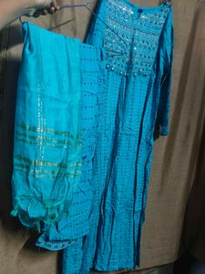 Bright Blue Embroidered Kurta