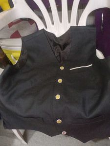 Men's Black Ethnic Waistcoat