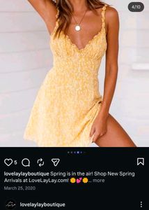 47264. Yellow mini sundress