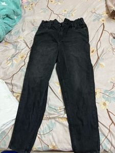 Black Paperbag Waist Jeans
